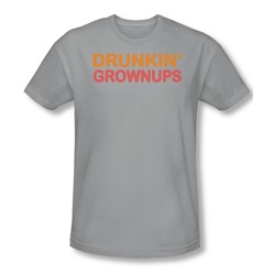 Drukin Grownups - Mens Slim Fit T-Shirt In Silver