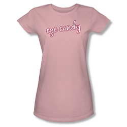 Eye Candy - Juniors Sheer T-Shirt In Pink