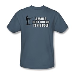 Funny Tees - Mens A Man'S Best Friend Is His Pole T-Shirt