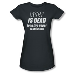 Rock Is Dead - Juniors Sheer T-Shirt In Charcoal