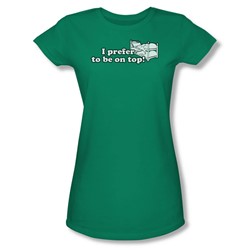 To Be On Top - Juniors Sheer T-Shirt In Kelly Green