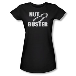 Nut Bust - Juniors Sheer T-Shirt In Black