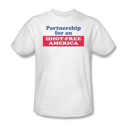 Idiot Free America - Mens T-Shirt In White