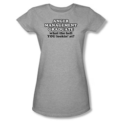 Anger Management - Juniors Sheer T-Shirt In Heather