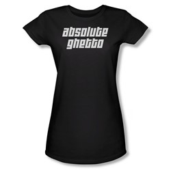 Funny Tees - Juniors Absolute Ghetto Sheer T-Shirt