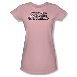 Funny Tees - Juniors Yoga Position Sheer T-Shirt