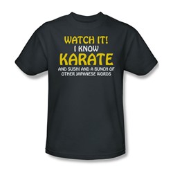 I Know Karate - Mens T-Shirt In Charcoal