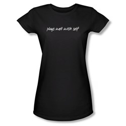 Plays Well With Self - Juniors Sheer T-Shirt In Black