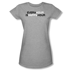 Every Hour - Juniors Sheer T-Shirt In Heather