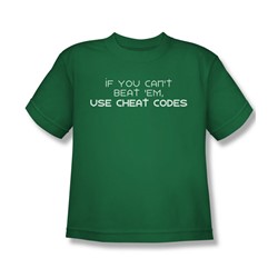 Cheat Codes - Big Boys T-Shirt In Kelly Green