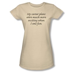 Career Plans - Juniors Sheer T-Shirt In Cream