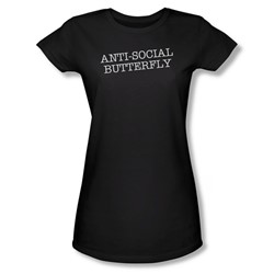 Antisocial Butterfly - Juniors Sheer T-Shirt In Black