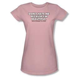 Don'T Hate Me - Juniors Sheer T-Shirt In Pink