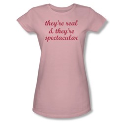 Real & Spectacular - Juniors Sheer T-Shirt In Pink