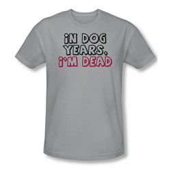 In Dog Years - Mens Slim Fit T-Shirt In Silver