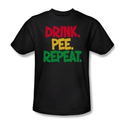 Drink, Pee, Repeat - Mens T-Shirt In Black
