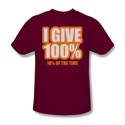 I Give 100% - Mens T-Shirt In Cardinal