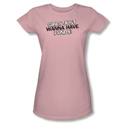 Girls Just Wanna - Juniors Sheer T-Shirt In Pink
