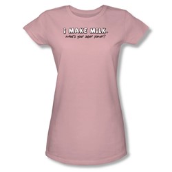 Make Milk - Juniors Sheer T-Shirt In Pink