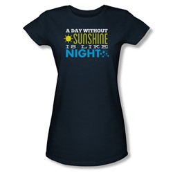 Sunshine - Juniors Sheer T-Shirt In Navy