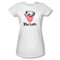 Pug Life - Juniors Sheer T-Shirt In White