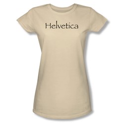 Helvetica - Juniors Sheer T-Shirt In Cream