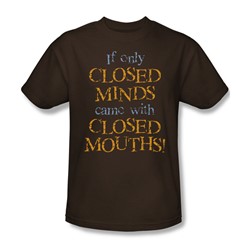 Closed Minds - Mens T-Shirt In Coffee