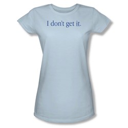 I Don'T Get It - Juniors Sheer T-Shirt In Light Blue