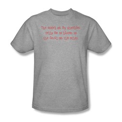 Funny Tees - Mens An Angel On Shoulder T-Shirt
