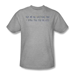 Ask Me No Questions - Mens T-Shirt In Heather
