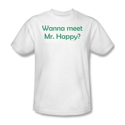 Funny Tees - Mens Wanna Meet Mr. Happy T-Shirt