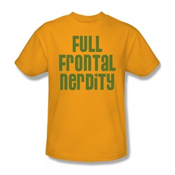 Full Frontal Nerdity - Mens T-Shirt In Gold