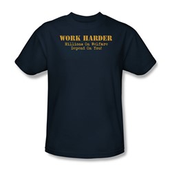 Work Harder - Mens T-Shirt In Navy