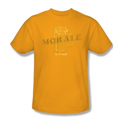 Morale Is Good - Mens T-Shirt In Gold