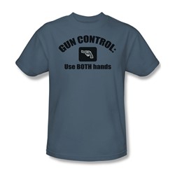Funny Tees - Mens Gun Control T-Shirt