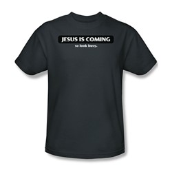 Jesus Is Coming - Mens T-Shirt In Charcoal
