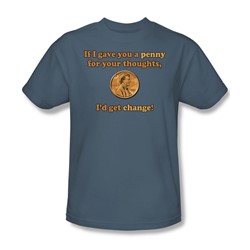 Funny Tees - Mens Penny For Your Thoughts T-Shirt