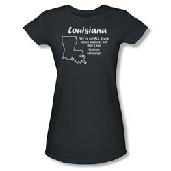 Funny Tees - Juniors Louisiana Sheer T-Shirt