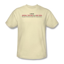 Animal Testing - Mens T-Shirt In Cream