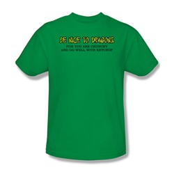 Be Nice To Dragons - Mens T-Shirt In Kelly Green