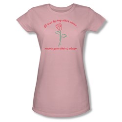 A Rose By Any Other Name - Juniors Sheer T-Shirt In Pink