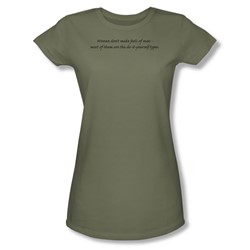 Fool Of Men - Juniors Sheer T-Shirt In Light Olive