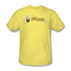 Garden/Bee Happy - Mens T-Shirt In Banana