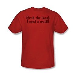 Grab The Leash - Mens T-Shirt In Red