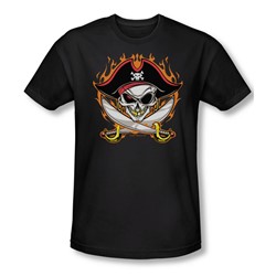 Pirate Skull - Mens Slim Fit T-Shirt In Black