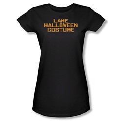 Lame Halloween Costume - Juniors Sheer T-Shirt In Black