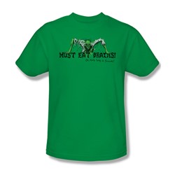 Must Eat Brains - Mens T-Shirt In Kelly Green