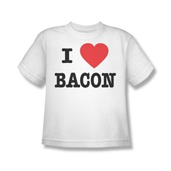 I Heart Bacon - Big Boys T-Shirt In White