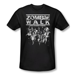Zombie Walk - Mens Slim Fit T-Shirt In Black