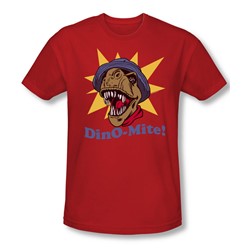 Dino Mite - Mens Slim Fit T-Shirt In Red